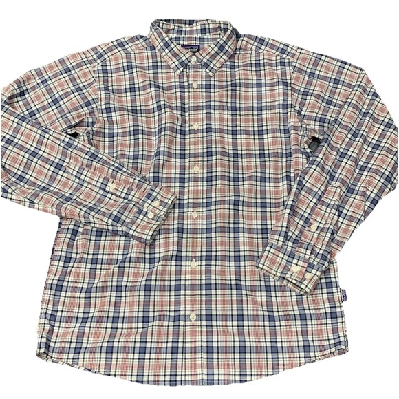 Patagonia Other - Patagonia Shirt Mens Medium Button Up Organic Cotton Plaid Outdoors Sustainable